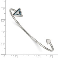 Stainless Steel Polished with Reconstructed Turquoise Triangle Bangle view 3