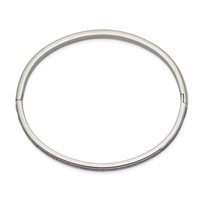 Chisel Stainless Steel Polished Purple CZ 5mm Hinged Bangle view 2