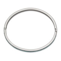 Stainless Steel Polished Bangle with Preciosa Crystal 4.75mm Hinged view 2
