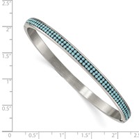 Stainless Steel Polished Bangle with Preciosa Crystal 4.75mm Hinged view 3