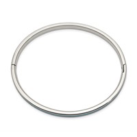 Chisel Stainless Steel Polished Imitation Opal 4.75mm Hinged Bangle view 2