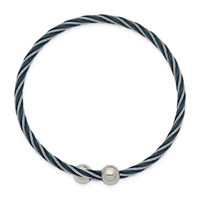 Chisel Stainless Steel Polished Blue IP-plated 3.00mm Flexible Bangle view 2