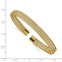 Chisel Stainless Steel Polished Yellow IP-plated 6mm Mesh Wire Cuff Bangle view 3