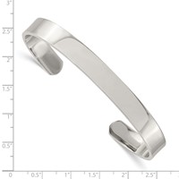 Chisel Stainless Steel Polished 9mm Cuff Bangle view 4