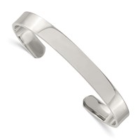 Chisel Stainless Steel Polished 9mm Cuff Bangle view 1