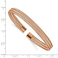 Chisel Stainless Steel Polished Rose IP-plated 6mm Mesh Wire Cuff Bangle view 3