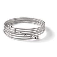 Chisel Stainless Steel Polished Flexible Coil Bangle view 5