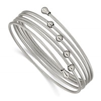 Chisel Stainless Steel Polished Flexible Coil Bangle view 1