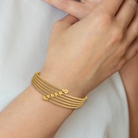 Chisel Stainless Steel Polished Yellow IP-plated Flexible Coil Bangle view 4