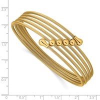 Chisel Stainless Steel Polished Yellow IP-plated Flexible Coil Bangle view 3