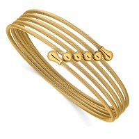 Chisel Stainless Steel Polished Yellow IP-plated Flexible Coil Bangle view 1