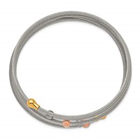 Chisel Stainless Steel Polished Rose and Yellow IP-plated Flexible Coil Bangle view 2