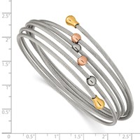 Chisel Stainless Steel Polished Rose and Yellow IP-plated Flexible Coil Bangle view 3