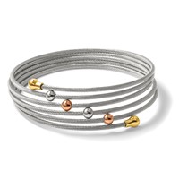 Chisel Stainless Steel Polished Rose and Yellow IP-plated Flexible Coil Bangle view 5