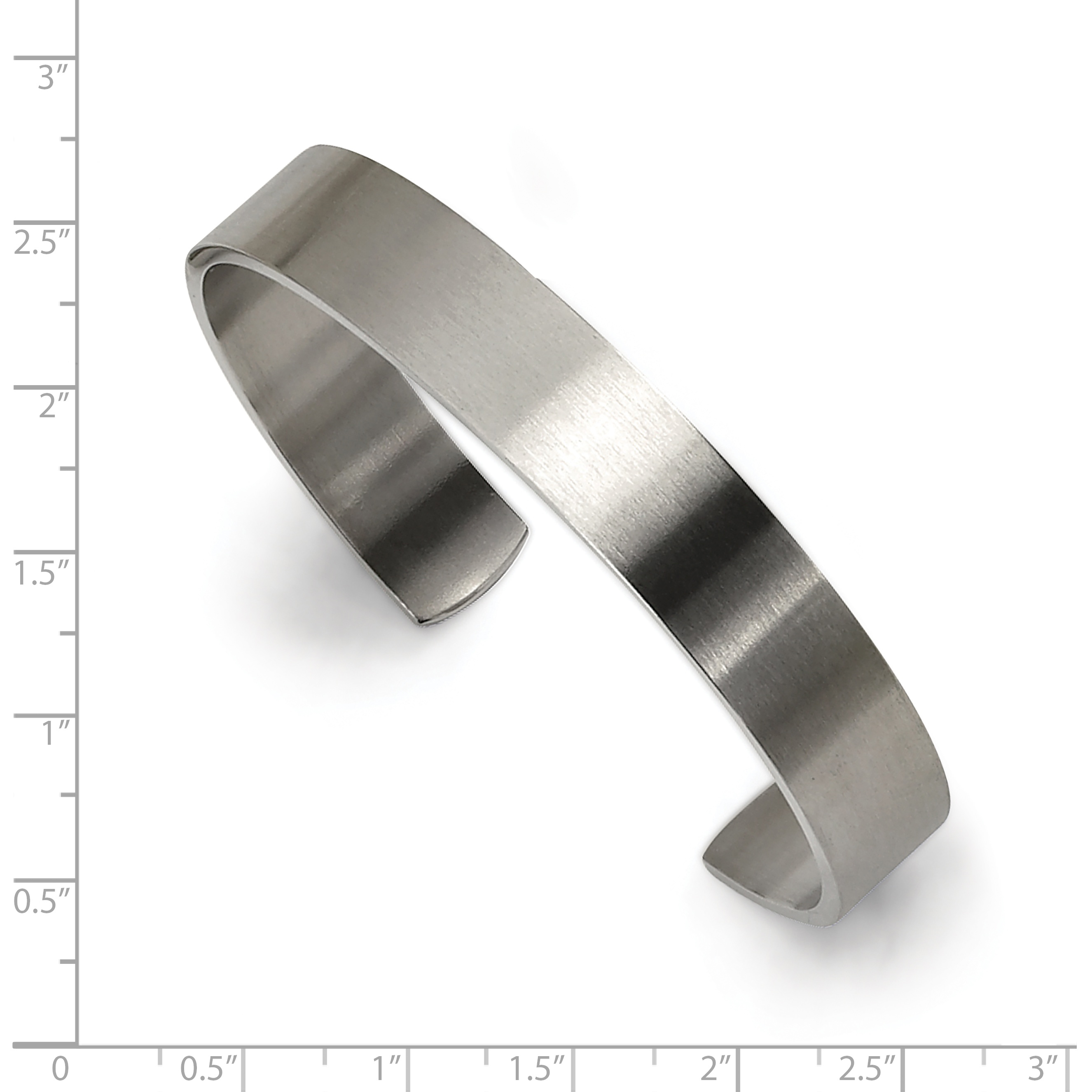Chisel Stainless Steel Brushed 12mm Cuff Bangle SRB261 - Picture 4 of 5