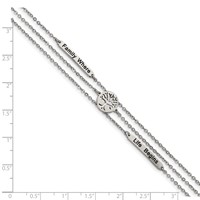Stainless Steel Polished Enameled Family Tree Bracelet with 1in Ext., 7" view 4