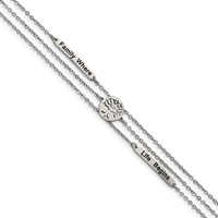 Stainless Steel Polished Enameled Family Tree Bracelet with 1in Ext., 7" view 1