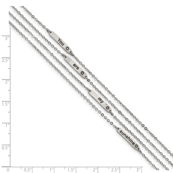 Stainless Steel Polished Enameled SUNSHINE 6.5in w/.75in ext. Bracelet