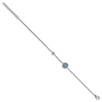 Chisel Stainless Steel Polished Reconstructed Turquoise Bracelet with 1.25 Inch Extension, 7" view 2
