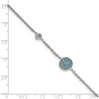 Chisel Stainless Steel Polished Reconstructed Turquoise Bracelet with 1.25 Inch Extension, 7" view 4
