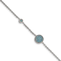 Chisel Stainless Steel Polished Reconstructed Turquoise Bracelet with 1.25 Inch Extension, 7" view 1