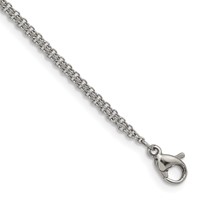 Chisel Stainless Steel Polished CZ Sideways Cross Bracelet with 2 Inch Extension, 6.25" view 3