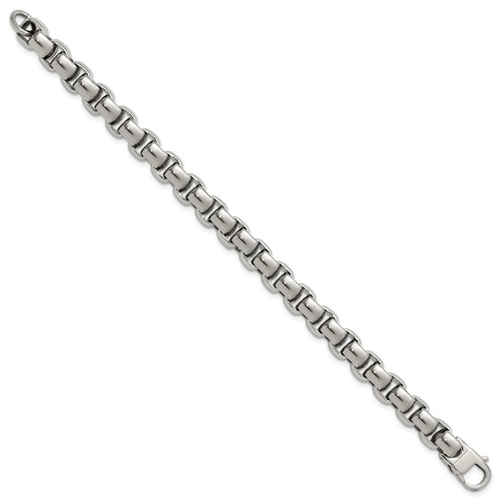 Chisel Stainless Steel Polished 8.5 inch Square Link Bracelet