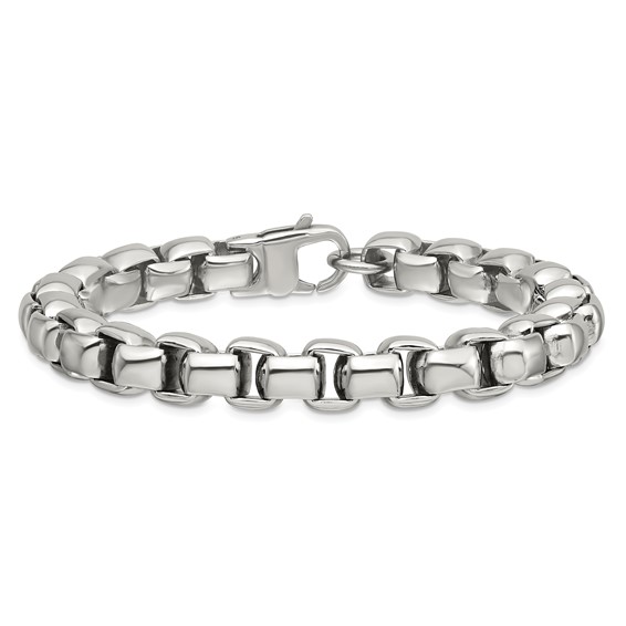 Chisel Stainless Steel Polished 8.5 inch Square Link Bracelet