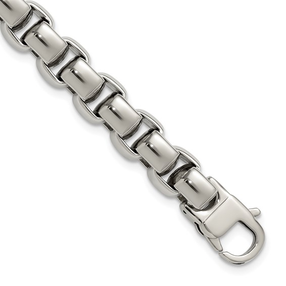 Chisel Stainless Steel Polished 8.5 inch Square Link Bracelet