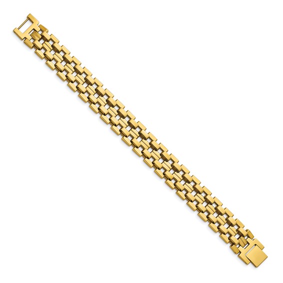 Chisel Stainless Steel Polished Yellow IP-plated 8.25 inch Link Bracelet