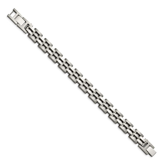 Chisel Stainless Steel Brushed and Polished 8.75 inch Link Bracelet
