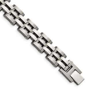 Chisel Stainless Steel Brushed and Polished 8.75 inch Link Bracelet