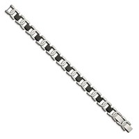 Chisel Stainless Steel Polished Black IP-plated Fancy Link Bracelet, 8" view 3