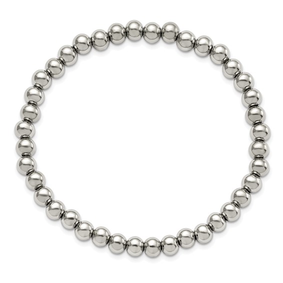 Stainless Steel Beaded Stretch Bracelet