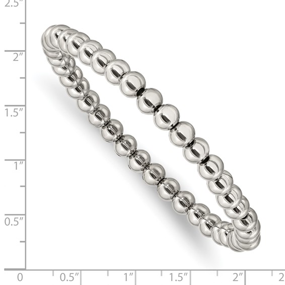 Stainless Steel Beaded Stretch Bracelet
