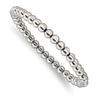 Stainless Steel Beaded Stretch Bracelet