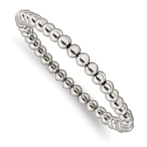 Stainless Steel Beaded Stretch Bracelet