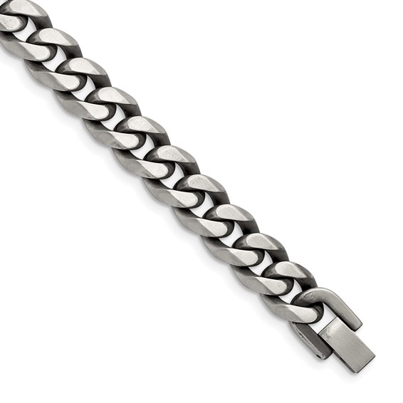 Stainless Steel Antique and Brushed Curb Chain