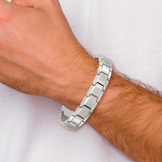 Chisel Stainless Steel Brushed and Polished 8.25 inch Link Bracelet