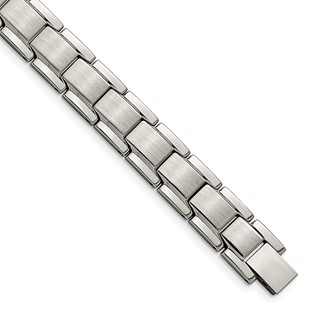 Chisel Stainless Steel Brushed and Polished 8.25 inch Link Bracelet