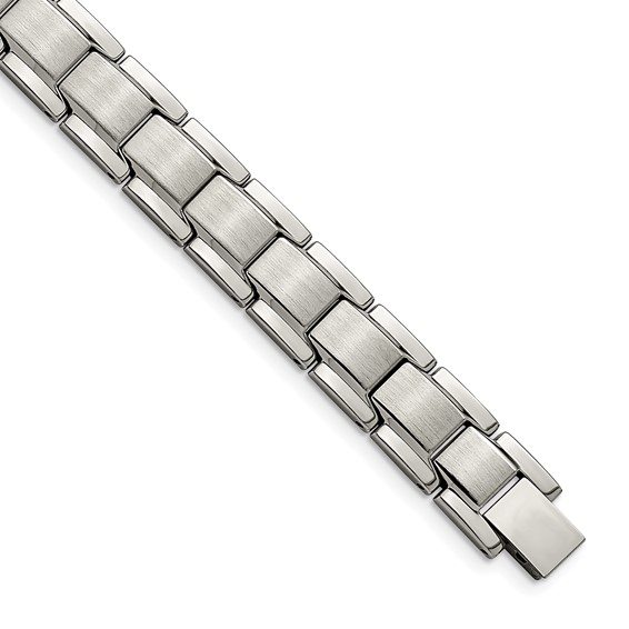 Chisel Stainless Steel Brushed and Polished 8.25 inch Link Bracelet