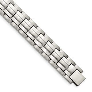 Chisel Stainless Steel Brushed and Polished 8.5 inch Link Bracelet
