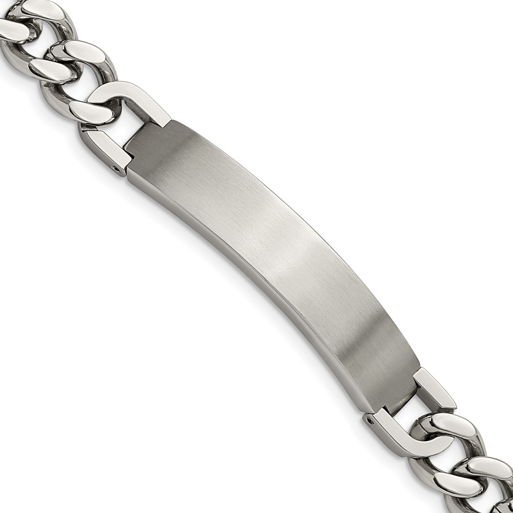 Stainless Steel Brushed and Polished 8.5in w/.5in ext. ID Bracelet