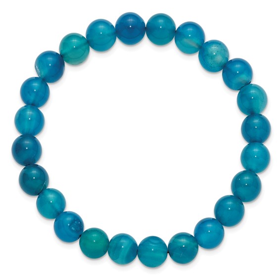 Chisel 8mm Blue Fire Agate Beaded Stretch Bracelet