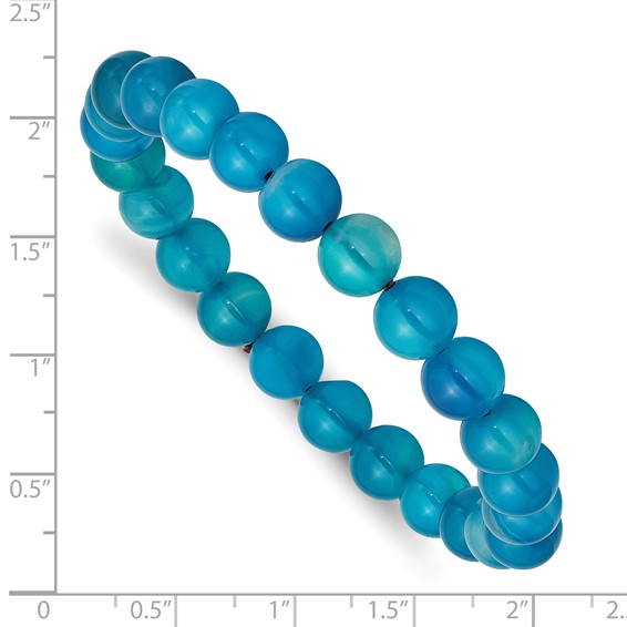 Chisel 8mm Blue Fire Agate Beaded Stretch Bracelet