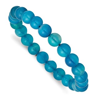Chisel 8mm Blue Fire Agate Beaded Stretch Bracelet