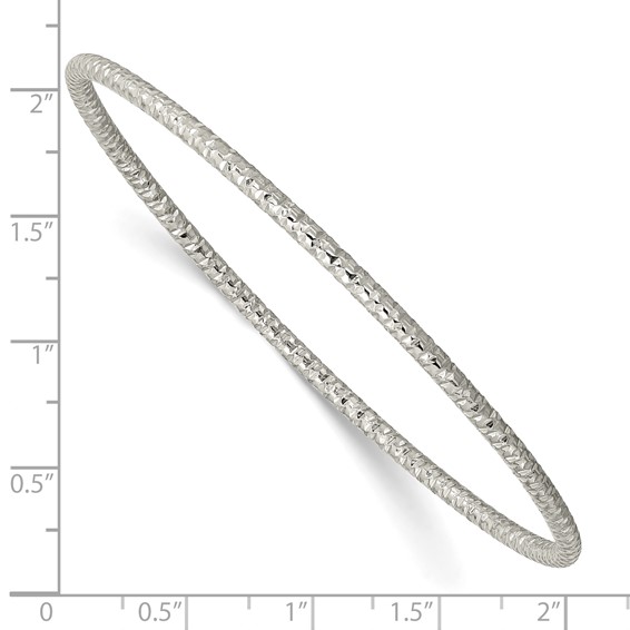 Stainless Steel Polished and Textured Slip On Bangle
