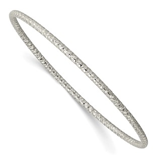 Stainless Steel Polished and Textured Slip On Bangle