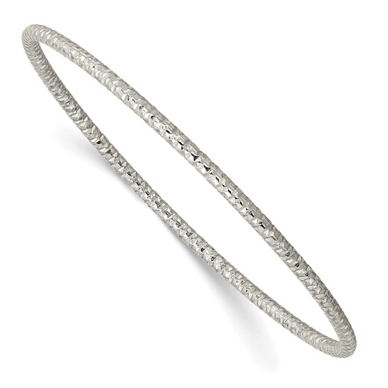 Stainless Steel Polished and Textured Slip On Bangle