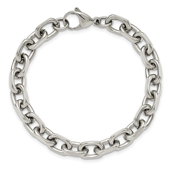 Chisel Stainless Steel Polished 8.5mm 8.75 inch Cable Bracelet